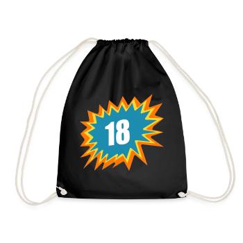 18 colorful, 18, 18. GB, of age - Drawstring Bag - black - Front