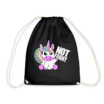 Licorne, pas drôle. Ce n'est pas drôle. - Sac de sport léger - noir - Devant