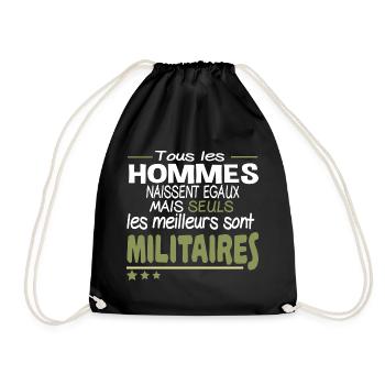 Militaire Homme Idée cadeau Armée de Terre Fierté - Sac de sport léger - noir - Devant
