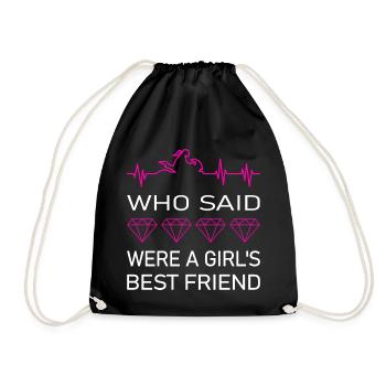 Motorradfahrerin best friend bike not diamonds - Turnbeutel - Schwarz - Vorne