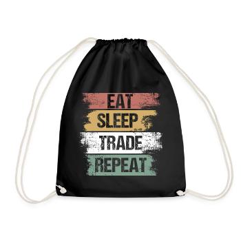 Trader - Trade - Money - Payment - Gift - Drawstring Bag - black - Front
