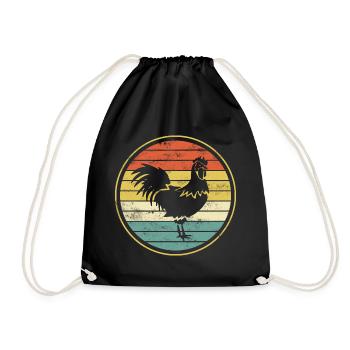 Poulet poulet coq - Sac de sport léger - noir - Devant
