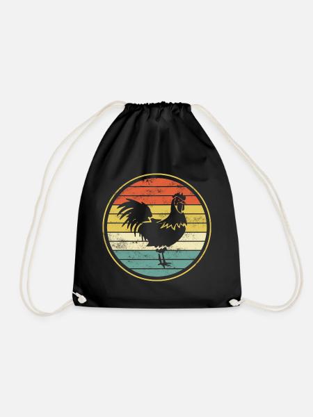 Hahn Huhn Hühner - Turnbeutel - Schwarz