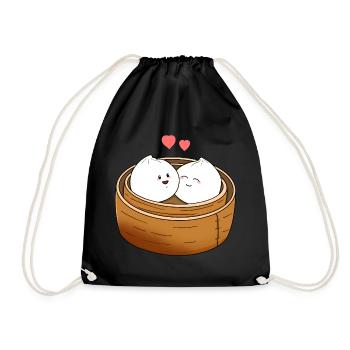 Dumpling Love - Drawstring Bag - black - Front