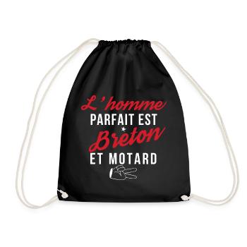 l homme parfait est breton et motard - Sac de sport léger - noir - Devant