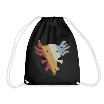 Axolotl Retro Style Vintage - Drawstring Bag - black - Front