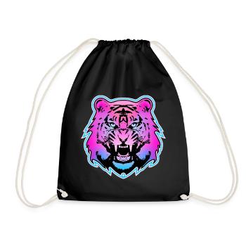 Colorful tiger - 1 - Drawstring Bag - black - Front