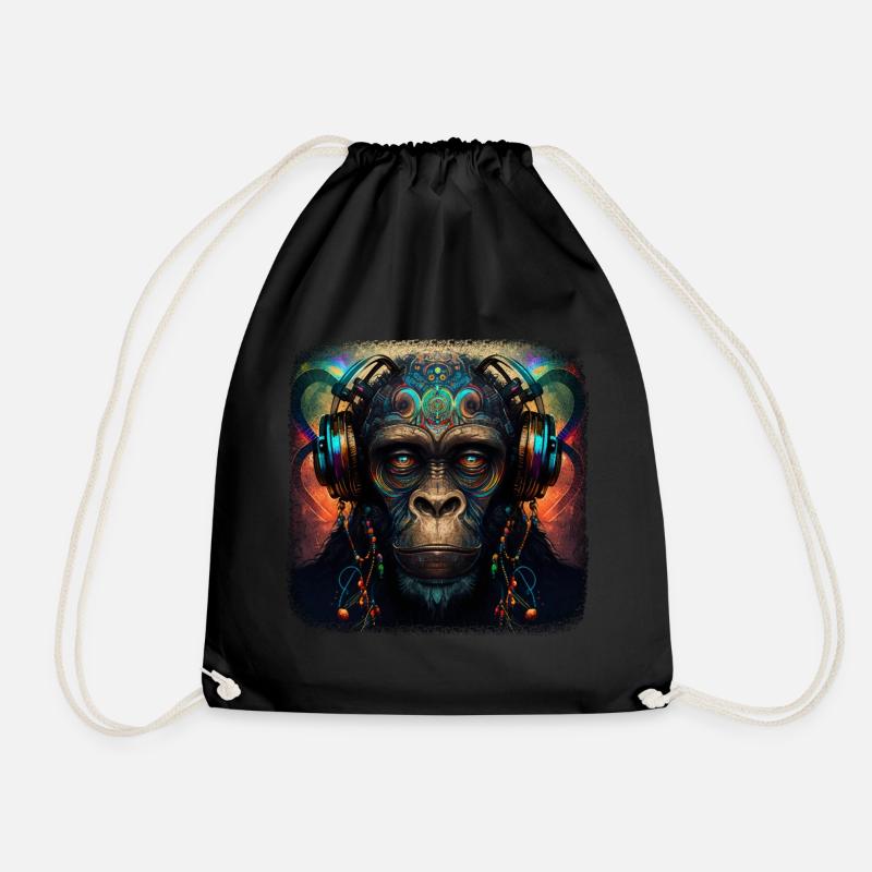 Cosmic DJ - Drawstring Bag - black