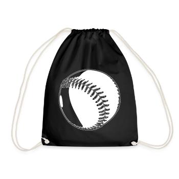 Baseball Skizze - Turnbeutel - Schwarz - Vorne