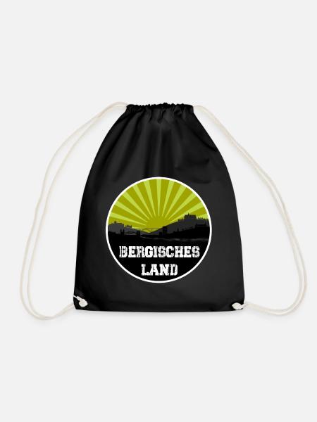 Bergisches Land Retro Skyline - Turnbeutel - Schwarz