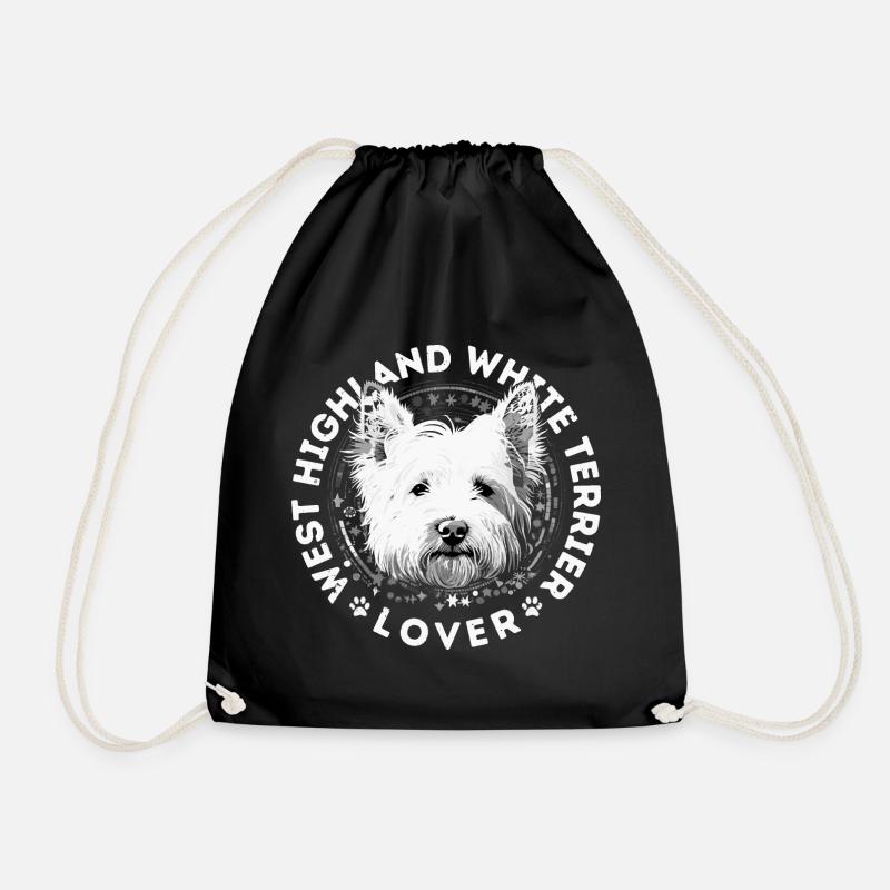 West Highland White Terrier Lover - Drawstring Bag - black