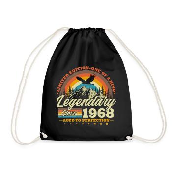 Legendary since 1968 Vintage Birthday Gift - Drawstring Bag - black - Front