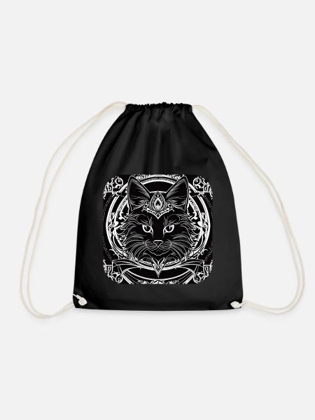 Coole Gothik Katze - Turnbeutel - Schwarz