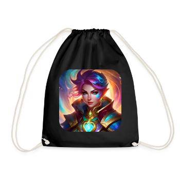 Coole Fantasy Frau - Turnbeutel - Schwarz - Vorne