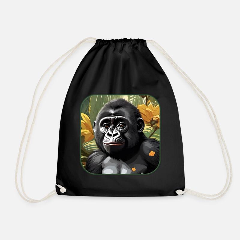 Niedlicher Baby Gorilla - Turnbeutel - Schwarz