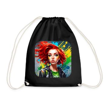 Fille rousse irlandaise cool - Sac de sport léger - noir - Devant