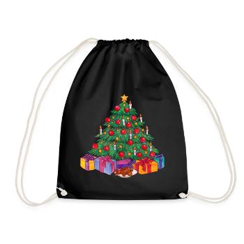 Weihnachtsbaum Frohe Weihnacht Geschenk Tannenbaum - Turnbeutel - Schwarz - Vorne