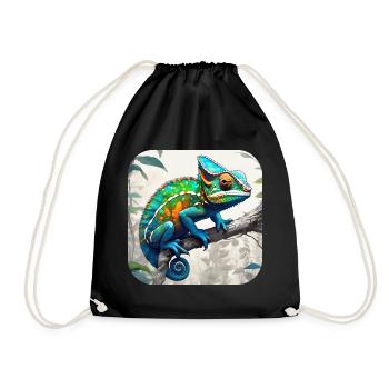 Caméléon camouflage cool - Sac de sport léger - noir - Devant