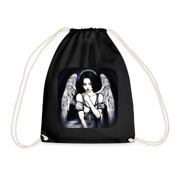 Cool Gothic Angel - Drawstring Bag - black - Front