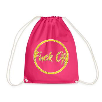 fuck off - Drawstring Bag - fuchsia - Front