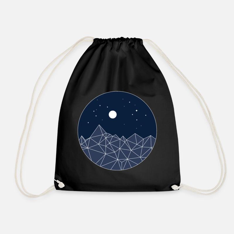 Minimal Mountains – Night Nature Aesthetic - Turnbeutel - Schwarz