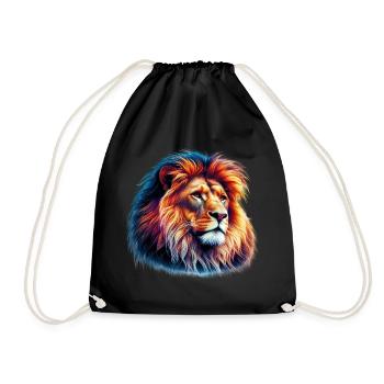 Lion - Drawstring Bag - black - Front
