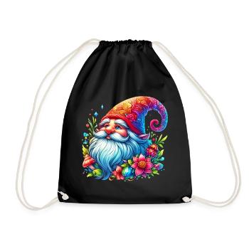 Gnome Goblin Elf - Drawstring Bag - black - Front