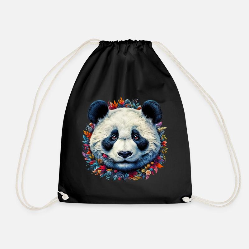 Panda - Turnbeutel - Schwarz