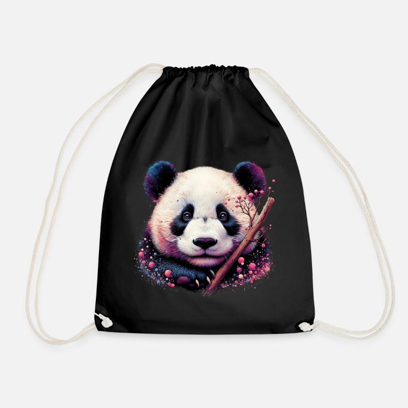 Panda - Turnbeutel - Schwarz