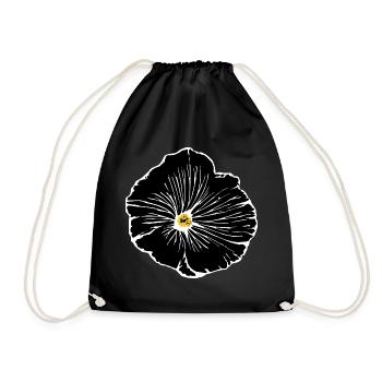 Flower, Black, Flowers, Black, Blossom - Drawstring Bag - black - Front