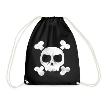 Spritzer Totenkopf Aquarell - Turnbeutel - Schwarz - Vorne