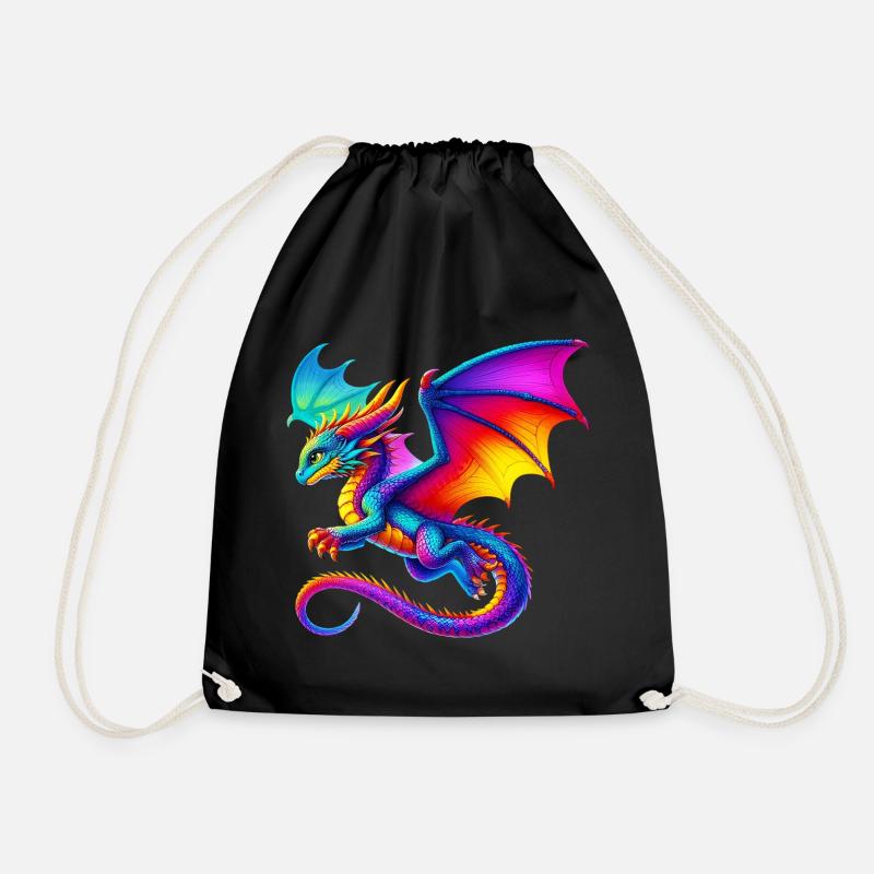 Drache - Turnbeutel - Schwarz