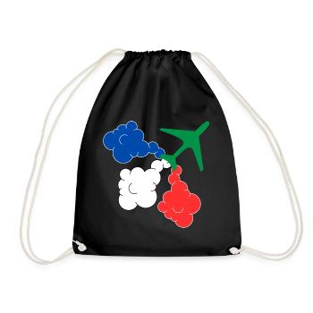 Patrouille de France military aircraft - Drawstring Bag - black - Front