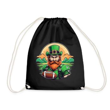 St. Patrick’s Day Shamrock Football américain - Sac de sport léger - noir - Devant
