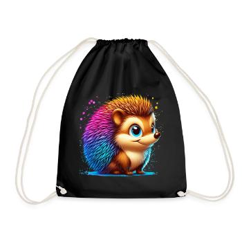 Hedgehog - Drawstring Bag - black - Front