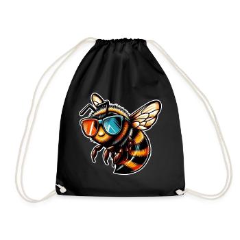 Bee - Drawstring Bag - black - Front