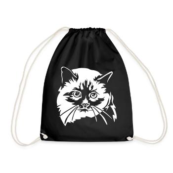 Birman Cat "Black Edition" - Drawstring Bag - black - Front