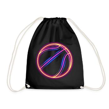Basketball Retrowave - Drawstring Bag - black - Front