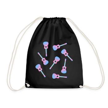 Ukulélé rose - Sac de sport léger - noir - Devant