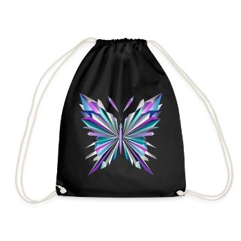 Fascinating geometry – abstract butterfly - Drawstring Bag - black - Front