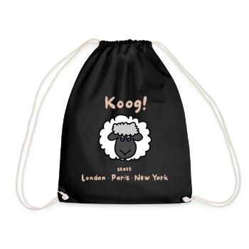 Koog statt London Paris New York - Turnbeutel - Schwarz - Vorne