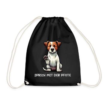 Talk to the paw Jack Russel terrier Jackie - Drawstring Bag - black - Front