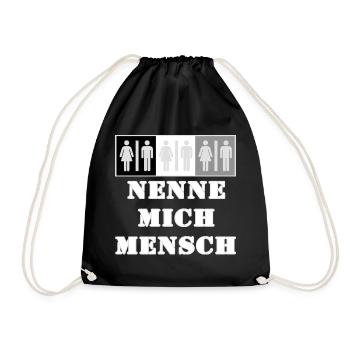 Call Me Human Boundary Sign - Drawstring Bag - black - Front