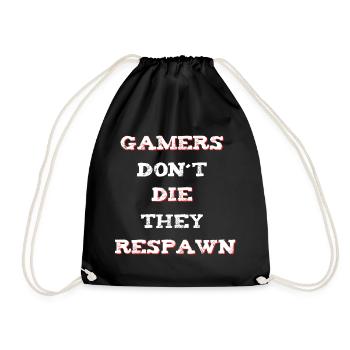 Gamer Saying Respawn - Drawstring Bag - black - Front