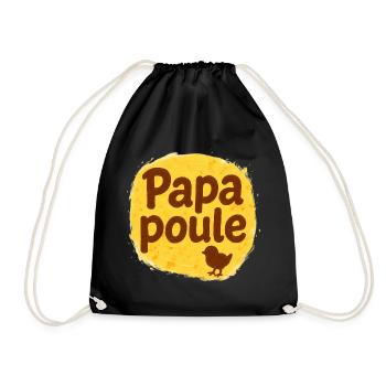 Papa Poule - Vatertag - Turnbeutel - Schwarz - Vorne