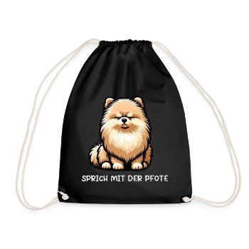Talk to your paw Pomeranian Pomeranian Pomeranian Pomeranian Spitz - Drawstring Bag - black - Front