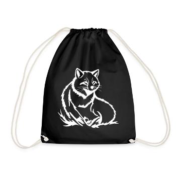 Fox T-shirt Gift - Drawstring Bag - black - Front