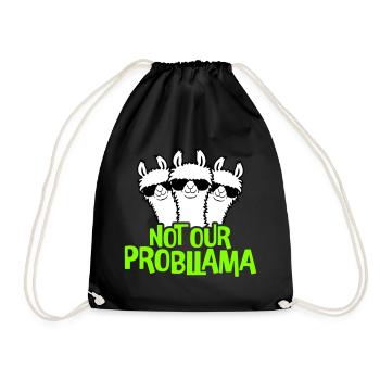 Not our Problama 3 Lamas Freunde Team Sonnenbrille - Turnbeutel - Schwarz - Vorne
