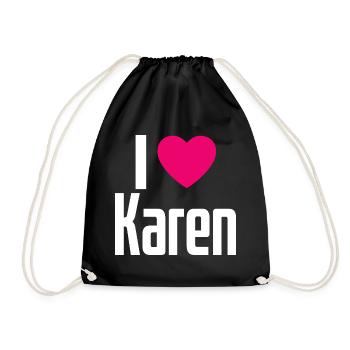 J’aime Karen Pink Heart J’aime Karen - Sac de sport léger - noir - Devant