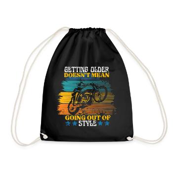 Getting older doesn't mean going out of style Moto - Drawstring Bag - black - Front